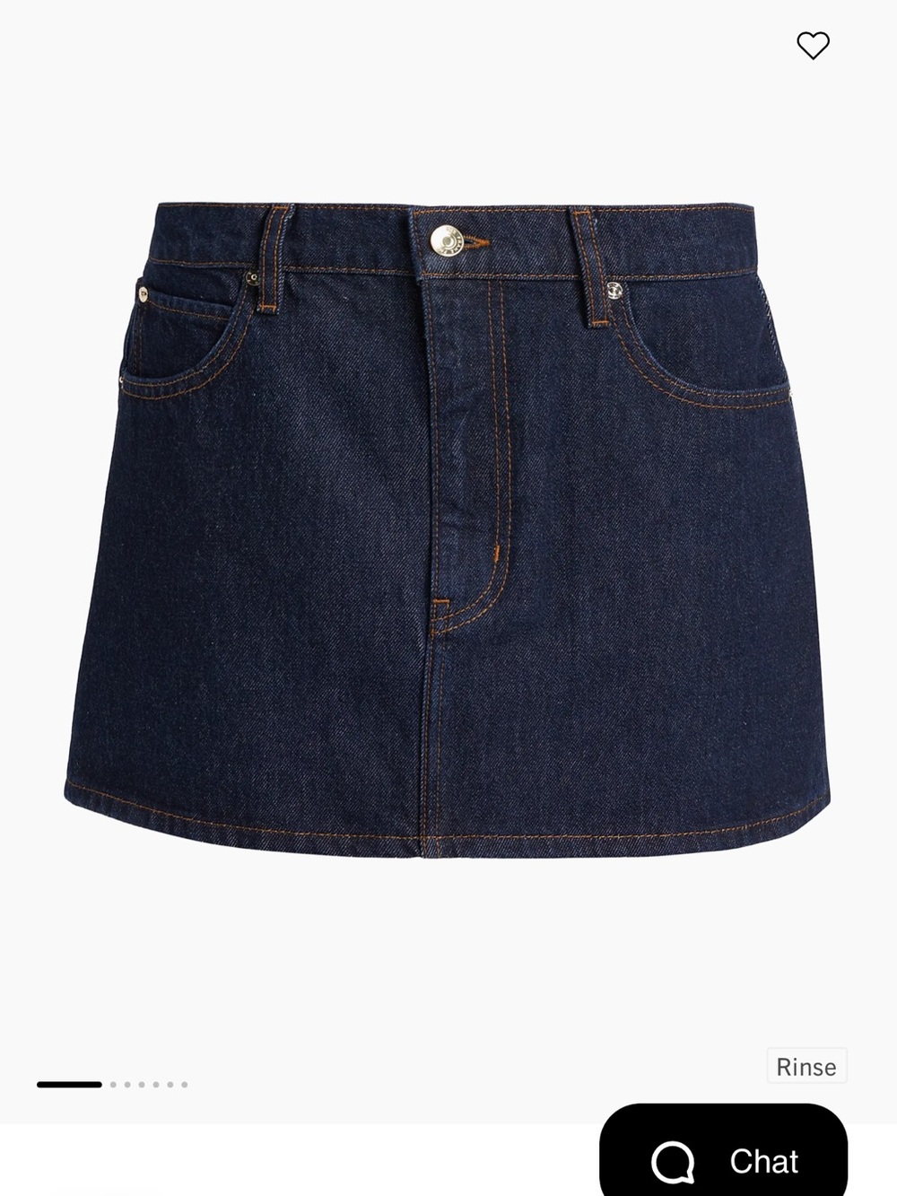Frame “the mini” Denim Indigo Denim A-Line Mini Skirt